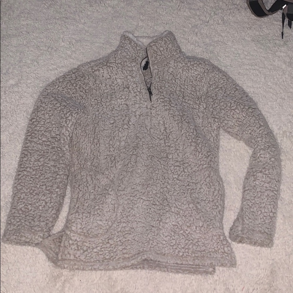 Love Tree fuzzy quarter zip